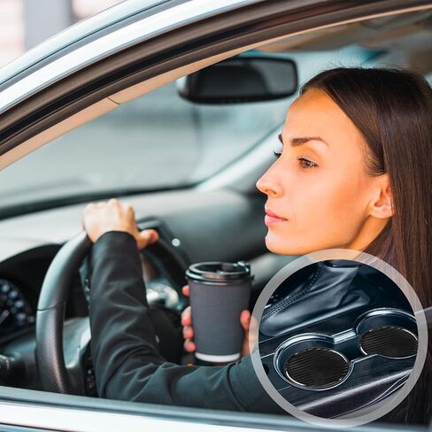 2PCS Cup Holder for Car Coaster 2.75 Inch Carbon Fiber Cup Holder Car Cup Holder Anti-Slip Silicone Embedded Cup Mat Insert Coaster Pad Universal Car Interior Accessories for Women Men Most Vehicles in Saudi Arabia