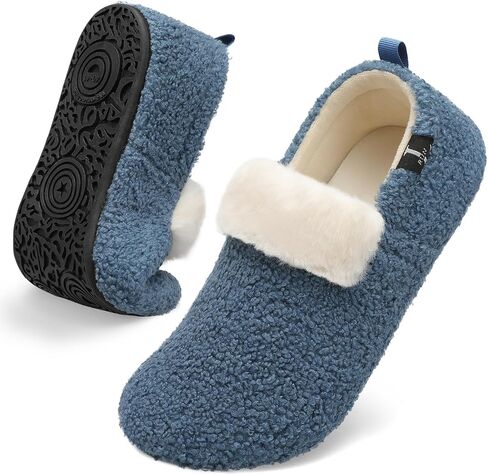 L-RUN Womens Mens Slippers Soft Curly Lightweight House Shoes Cozy Slippers with Fleece Lining for Indoor and Outdoor in Saudi Arabia