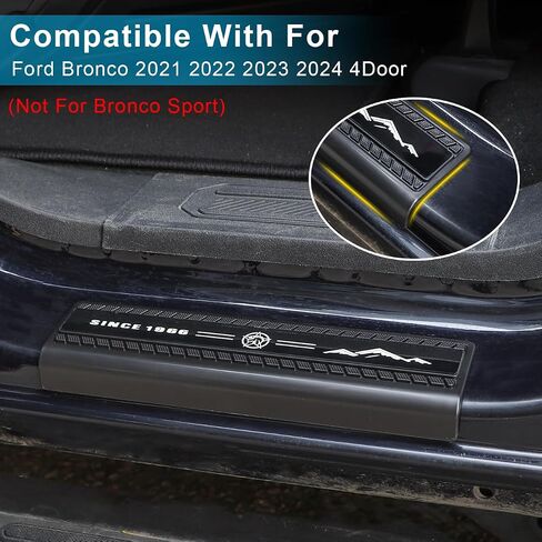 Door Sill Entry Guards Compatible with for Ford Bronco 4 Door 2021 2022 2023 2024 Door Sill Edge Scuff Plate Threshold Protector Trim Stickers with Reflective in Kuwait