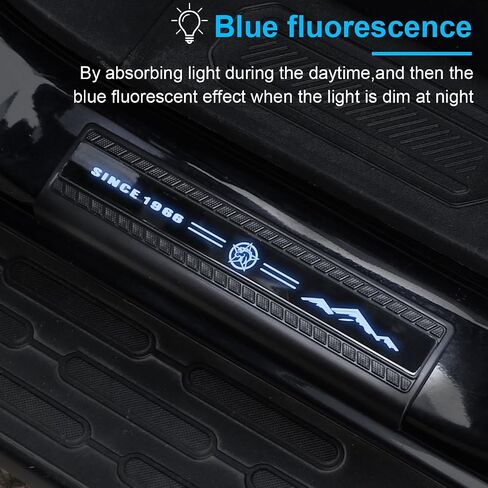 Door Sill Entry Guards Compatible with for Ford Bronco 4 Door 2021 2022 2023 2024 Door Sill Edge Scuff Plate Threshold Protector Trim Stickers with Reflective in Kuwait