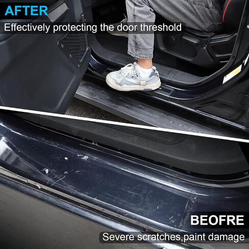 Door Sill Entry Guards Compatible with for Ford Bronco 4 Door 2021 2022 2023 2024 Door Sill Edge Scuff Plate Threshold Protector Trim Stickers with Reflective in Kuwait