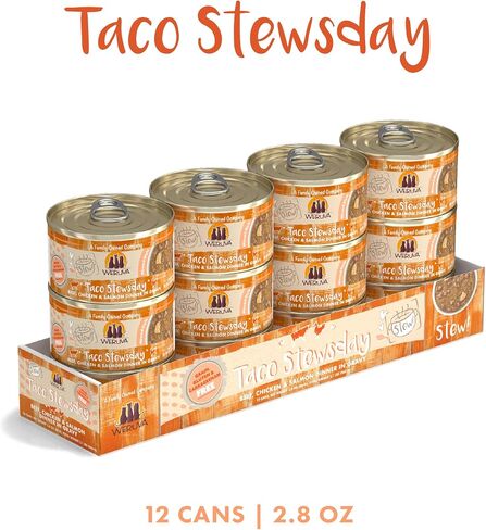 Weruva Classic Cat Stews!، يا له من وعاء مع الدجاج وسمك السلمون في المرق، كيس 3 أوقية (عبوة من 12) in Kuwait