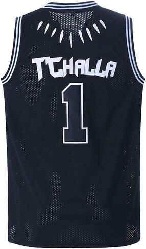 Mens Black Panther #1 T'Challa Shirts #2 Killmonger Basketball Jersey Movie Costume for Party in Saudi Arabia