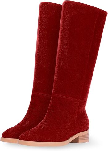 Women's Chunky Heel Platform Mid Calf Boots in Saudi Arabia
