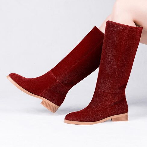 Women's Chunky Heel Platform Mid Calf Boots in Saudi Arabia