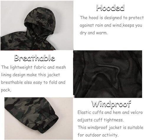 SNOW DREAMS Boys Waterproof Rain Jacket Windbreaker Lightweight Coat Kids Raincoat Outerwear in Saudi Arabia
