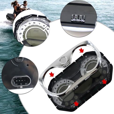 عداد السرعة 278002270 مع مقياس LCD وإطار من الكروم متوافق مع مجموعة قياس الاستيقاظ Sea Doo GTX RXP RXT، لا يتطلب برمجة 278002144 in Kuwait