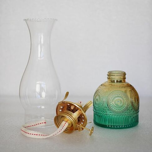 2 Pieces Large Chamber Oil Lamps, Glass Clear Color Kerosene Lamps for Indoor Use Home Decorative Hurricane Lamp Oil Lantern 11" Vintage Oil Lamp for Tabletop Decor Lighting in Saudi Arabia