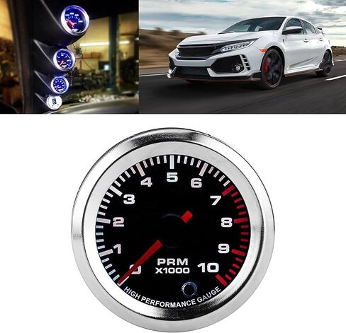 Estink Tachometer Tacho Gauge, 7 Colors Tachometer Revolution Meter 52mm 2in Universal Tachometer Gauge with Measuring Range 0 to 10000RPM for Car SUV Vehicle Automotive in Saudi Arabia