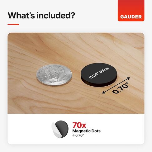GAUDER Magnetic Dots | Small Sticky Magnets with Adhesive Backing (0.7") | Self-Adhesive Flexible Magnets for Crafts, Whiteboards, Refrigerator in Saudi Arabia