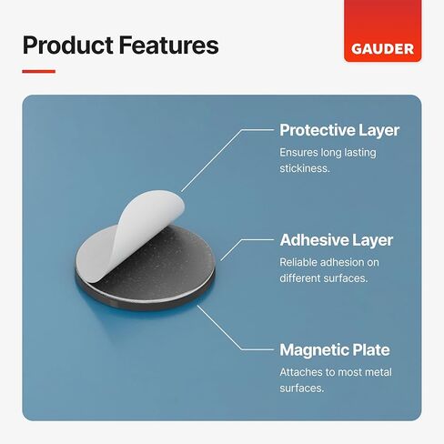 GAUDER Magnetic Dots | Small Sticky Magnets with Adhesive Backing (0.7") | Self-Adhesive Flexible Magnets for Crafts, Whiteboards, Refrigerator in Saudi Arabia