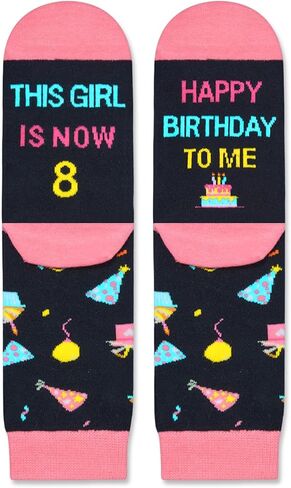 HAPPYPOP 8th Birthday Gifts Ideas for Girls - Socks for Girls Age 8, Presents for 8 Year Old Kids, Gifts for Eight Year Old Girls in Saudi Arabia