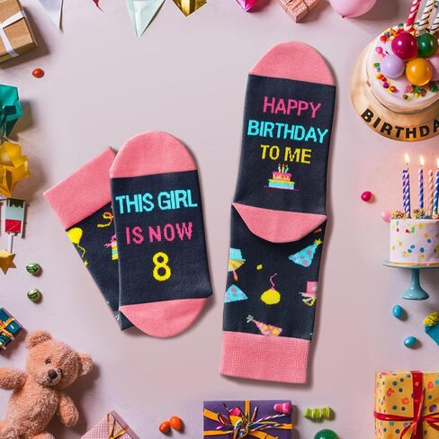 HAPPYPOP 8th Birthday Gifts Ideas for Girls - Socks for Girls Age 8, Presents for 8 Year Old Kids, Gifts for Eight Year Old Girls in Saudi Arabia