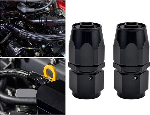 2 PCS Automobile Oil Pipe Quick Connector, AN6 0° Alloy Oil Cooling Radiator Leak-proof Sealed Connector, Car Modification Accessories, Suitable for Most Cars, Motorcycles, Ships (Black) in Saudi Arabia