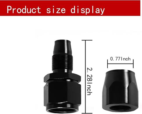 2 PCS Automobile Oil Pipe Quick Connector, AN6 0° Alloy Oil Cooling Radiator Leak-proof Sealed Connector, Car Modification Accessories, Suitable for Most Cars, Motorcycles, Ships (Black) in Saudi Arabia