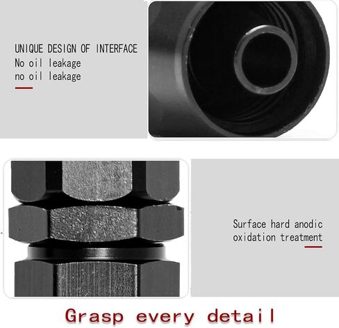 2 PCS Automobile Oil Pipe Quick Connector, AN6 0° Alloy Oil Cooling Radiator Leak-proof Sealed Connector, Car Modification Accessories, Suitable for Most Cars, Motorcycles, Ships (Black) in Saudi Arabia