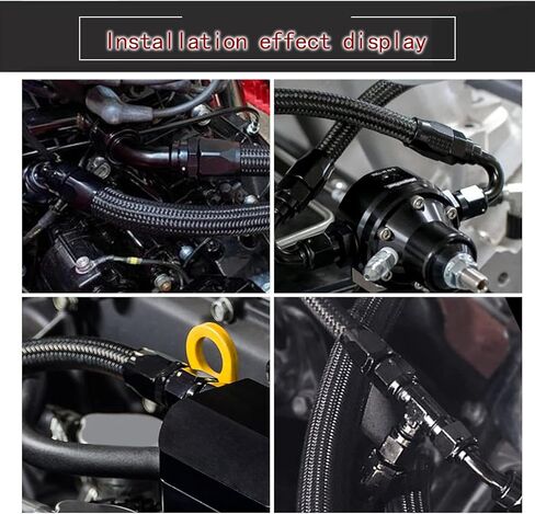 2 PCS Automobile Oil Pipe Quick Connector, AN6 0° Alloy Oil Cooling Radiator Leak-proof Sealed Connector, Car Modification Accessories, Suitable for Most Cars, Motorcycles, Ships (Black) in Saudi Arabia