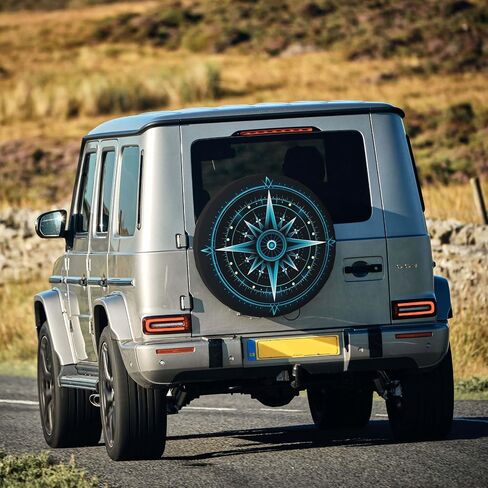 Adventure Compass Spare Tire Cover Weatherproof Sun Protection Wheel Tire Cover Universal Fit Trailers RV SUV Truck Camper Travel 15 inch in Saudi Arabia