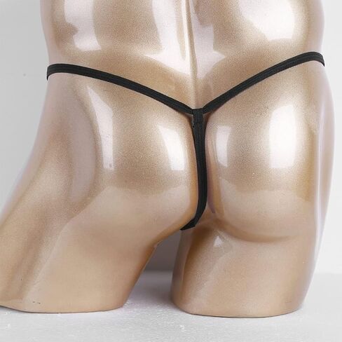 Mens Underwear Metal O-Rings T Back Thongs G-String Low Rise Bikini Shorts in Kuwait