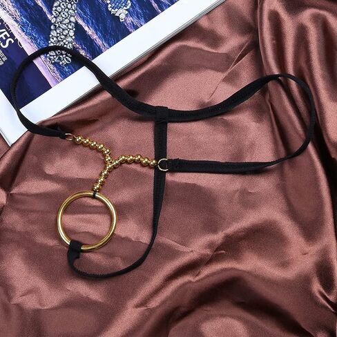 Mens Underwear Metal O-Rings T Back Thongs G-String Low Rise Bikini Shorts in Kuwait