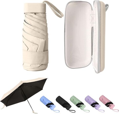 Umbrella Small Mini Umbrella, Lightweight Folding Compact Travel Umbrella Portable Parasol for Backpack Purse - Sun & Rain Pocket UV Umbrellas for Kids Girls Boys Women in Saudi Arabia