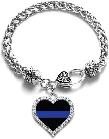 Inspired Silver - Silver Open Heart Charm Bracelet with Cubic Zirconia Jewelry in Kuwait