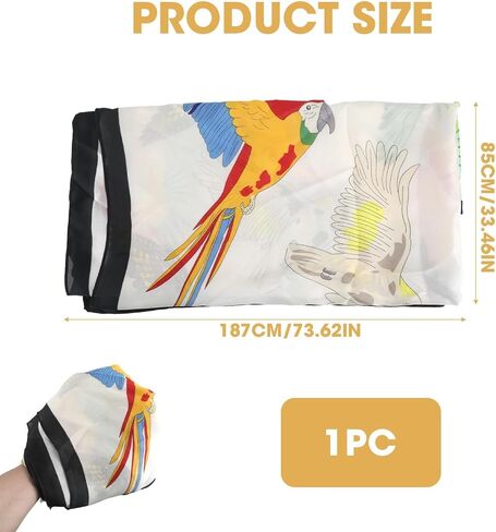 وشاح حريري خفيف الوزن للنساء، وشاح طويل كبير من الساتان مطبوع عصري متعدد الأغراض، شال ملون واقي من الشمس مناسب للسفر اليومي في الصيف والخريف (33.46 * 73.62 بوصة) in Kuwait