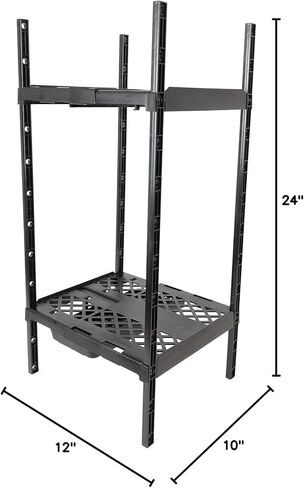 رف الخزانة المزدوج القابل للتعديل، باللون الأسود in Kuwait