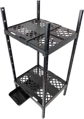 رف الخزانة المزدوج القابل للتعديل، باللون الأسود in Kuwait