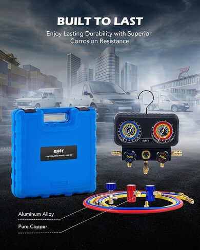 مجموعة قياس تشخيصية متعددة من Orion Motor Tech R1234yf AC لشحن غاز التبريد، 3 مقاييس HVAC مع خراطيم لـ R1234yf R404a R134a، أداة إصلاح خط التيار المتردد، وصلات سريعة وختم ذاتي يمكن الاستفادة منه in Kuwait