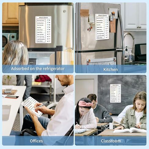 2 Pcs Chore Chart for Kids: Dry Erase My Chores Slider Chart, Magnetic Visual Schedule for Fridge, Kids Daily Checklist - ADHD Tools: to Do List and Routine Chart for Multiple Kids (Rainbow 2-pack) in Saudi Arabia