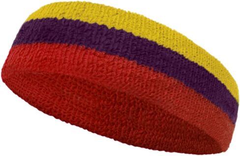 3 Color Striped Terry Sports Sweat Headband, Wristband Set in Saudi Arabia