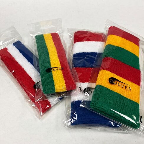 3 Color Striped Terry Sports Sweat Headband, Wristband Set in Saudi Arabia