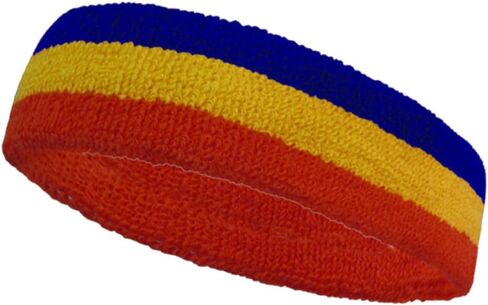3 Color Striped Terry Sports Sweat Headband, Wristband Set in Saudi Arabia