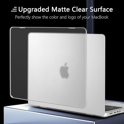 TWOLSKOO Compatible with M4 MacBook Pro 14 inch Case 2024-2021 Release Chip Models M4 M3 M2 M1 Pro Max, Protective & Ultra Thin Armor Plastic Hard Shell Cover with Type C Adapter, Matte Clear in Saudi Arabia
