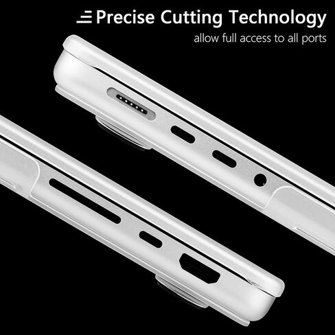 TWOLSKOO Compatible with M4 MacBook Pro 14 inch Case 2024-2021 Release Chip Models M4 M3 M2 M1 Pro Max, Protective & Ultra Thin Armor Plastic Hard Shell Cover with Type C Adapter, Matte Clear in Saudi Arabia