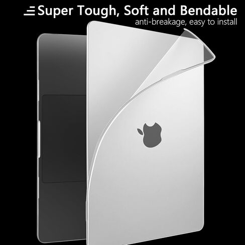TWOLSKOO Compatible with M4 MacBook Pro 14 inch Case 2024-2021 Release Chip Models M4 M3 M2 M1 Pro Max, Protective & Ultra Thin Armor Plastic Hard Shell Cover with Type C Adapter, Matte Clear in Saudi Arabia