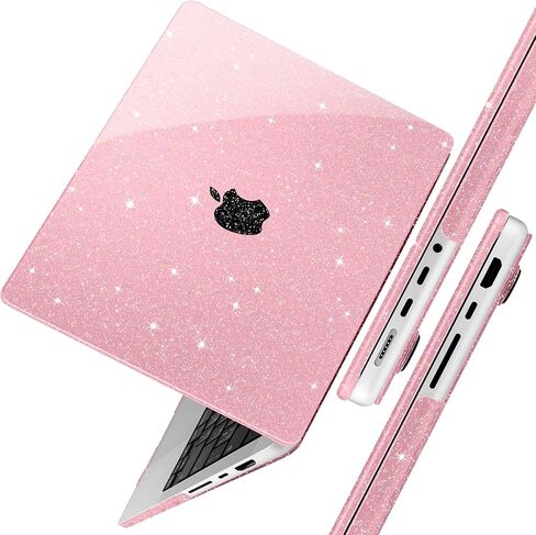 TWOLSKOO Compatible with M4 MacBook Pro 14 inch Case 2024-2021 Release Chip Models M4 M3 M2 M1 Pro Max, Protective & Ultra Thin Armor Plastic Hard Shell Cover with Type C Adapter, Matte Clear in Saudi Arabia