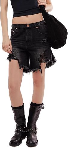 Women Y2k Denim Carpenter Shorts Wide Leg Low Waist Cargo Jean Shorts with Pocket Summer Blokette Vintage Long Jorts in Saudi Arabia