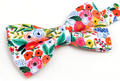 Mens Colorful Floral Print Bow Tie Cotton Pre-tied Bowtie for Wedding Groomsmen Party in Saudi Arabia