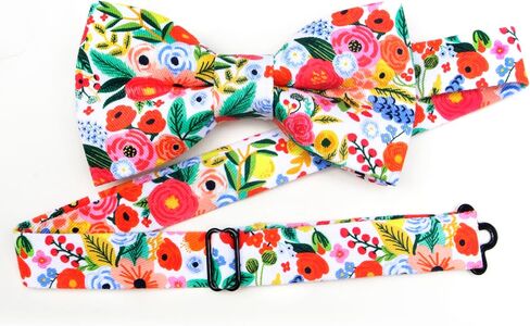 Mens Colorful Floral Print Bow Tie Cotton Pre-tied Bowtie for Wedding Groomsmen Party in Saudi Arabia