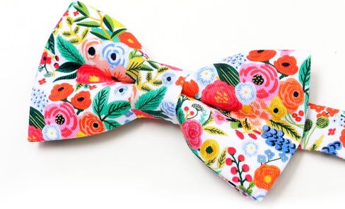 Mens Colorful Floral Print Bow Tie Cotton Pre-tied Bowtie for Wedding Groomsmen Party in Saudi Arabia