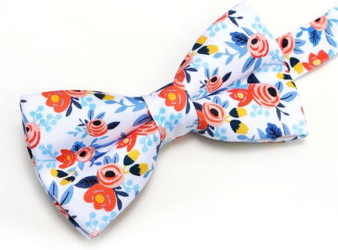Mens Colorful Floral Print Bow Tie Cotton Pre-tied Bowtie for Wedding Groomsmen Party in Saudi Arabia
