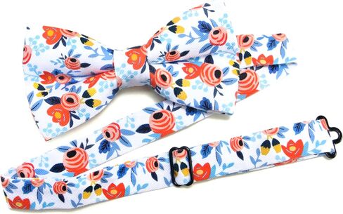Mens Colorful Floral Print Bow Tie Cotton Pre-tied Bowtie for Wedding Groomsmen Party in Saudi Arabia