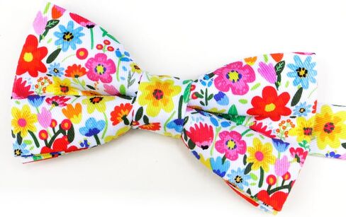 Mens Colorful Floral Print Bow Tie Cotton Pre-tied Bowtie for Wedding Groomsmen Party in Saudi Arabia