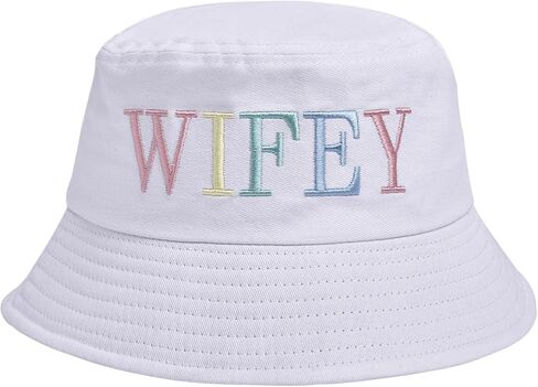 Bride Bucket Hat for Bachelorette Party Embroidered Sun Hat Bridal Shower Bride to be Gift White in Kuwait