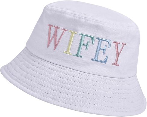 Bride Bucket Hat for Bachelorette Party Embroidered Sun Hat Bridal Shower Bride to be Gift White in Kuwait