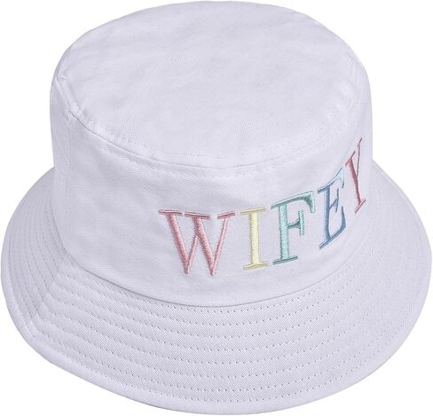 Bride Bucket Hat for Bachelorette Party Embroidered Sun Hat Bridal Shower Bride to be Gift White in Kuwait