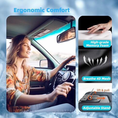 Cooling Car Seat Cushion, Cooled Seat for Car SUV Truck Seat & Office Chair, Lumbar Support Pillow for Pain Relief, Memory Foam Back Cushion, 12V Ventilated, Black in Saudi Arabia