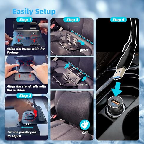 Cooling Car Seat Cushion, Cooled Seat for Car SUV Truck Seat & Office Chair, Lumbar Support Pillow for Pain Relief, Memory Foam Back Cushion, 12V Ventilated, Black in Saudi Arabia